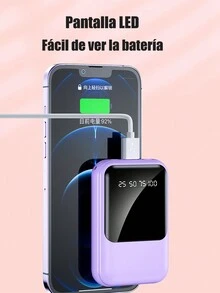 Mini Banco de energía 20000mah Banco de energía rápido cargador 2 carga USB cargador portátil batería externa - Blanco y Negro - Ver 3
