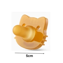 1pc Cute Cat Head Shaped Baby Pacifier - Yellow - View 4