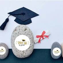 500pcs Graduation Cap Design Stickers, Round Self-Adhesive Stickers For Celebrations And Festivals, Commemorative Gift Sealing Stickers - Multicolor - View 3