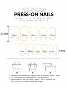 96PCS/4 Set Pink White Black Red Long Square French Fake Nails With Love Design, Nails Tool & 4pcs Nail File & 4Nail Glue Sticker Kit Nails For Girl Mother Women Gift And Nails Supplies &Wholesale ,Party, Date And Daily Wear Press On Nails - Multicolor - View 7