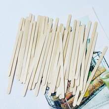 100pcs Disposable Wooden Coffee Stirrer For Home Kitchen Restaurant Milk Tea Beverage, Three Size Options, Ideal For Birthday Party, Gathering, Outdoor Activities - Apricot - View 3