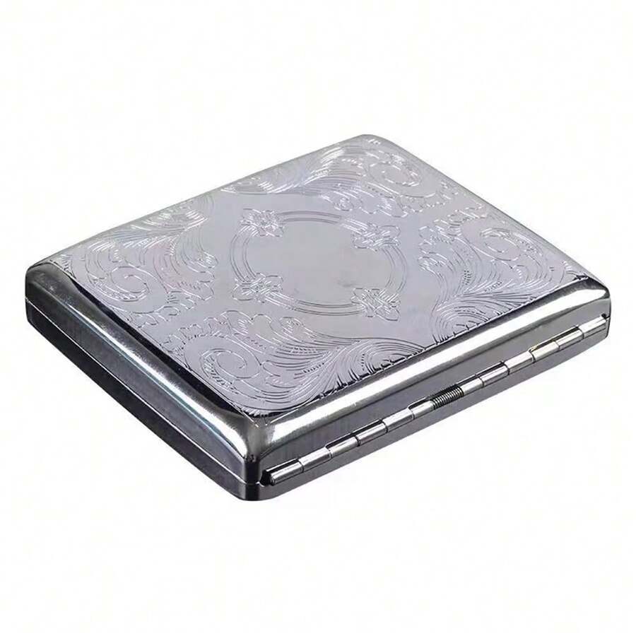 1pc HighEnd MoistureProof Metal Cigarette Case With Clip, Wear