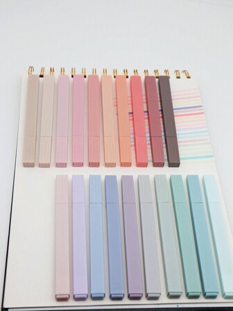 20pcs Pastel Morandi Square Highlighter Markers, Aesthetic Chisel Tip Highlighter Marker Pens No Bleed & No Smear For Highlighting Journaling School & Office Supplies Back To School