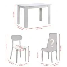 Dining Room Set, Dining Table With Chairs, 110x70 Cm Table And Chairs For Living Room Home Kitchen - White - View 2