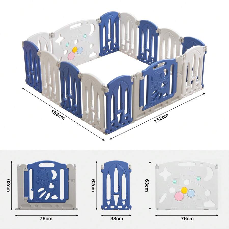 CEEDIR Safety Gate Playpen Crawling Gate Baby Barrier Playpen Foldable
