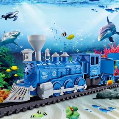 Electric Train Toy Set With Circular Track, Assembly Track Train Toy Set, Children's Birthday Gift(Some Parts Are Sent Random),Back To School