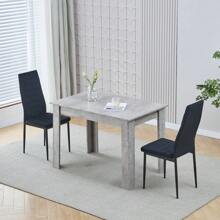 Dining Room Set, Dining Table With Chairs, 110x70 Cm Table And Chairs For Living Room Home Kitchen - Grey - View 3
