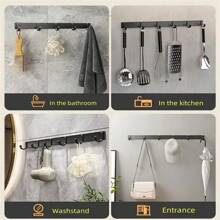 Modern Black Aluminum Wall Mounted Hook For Bathroom Accessories, Suitable For Towels, Coats And Clothes