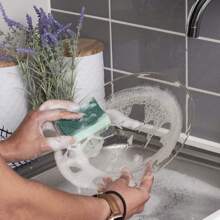 20pcs Clear Glitter Hard Plastic Round Plates, Dessert & Cake Serving Tray, Reusable & Washable Plastic Tableware, Perfect For Parties - Glitter Transparent - View 5