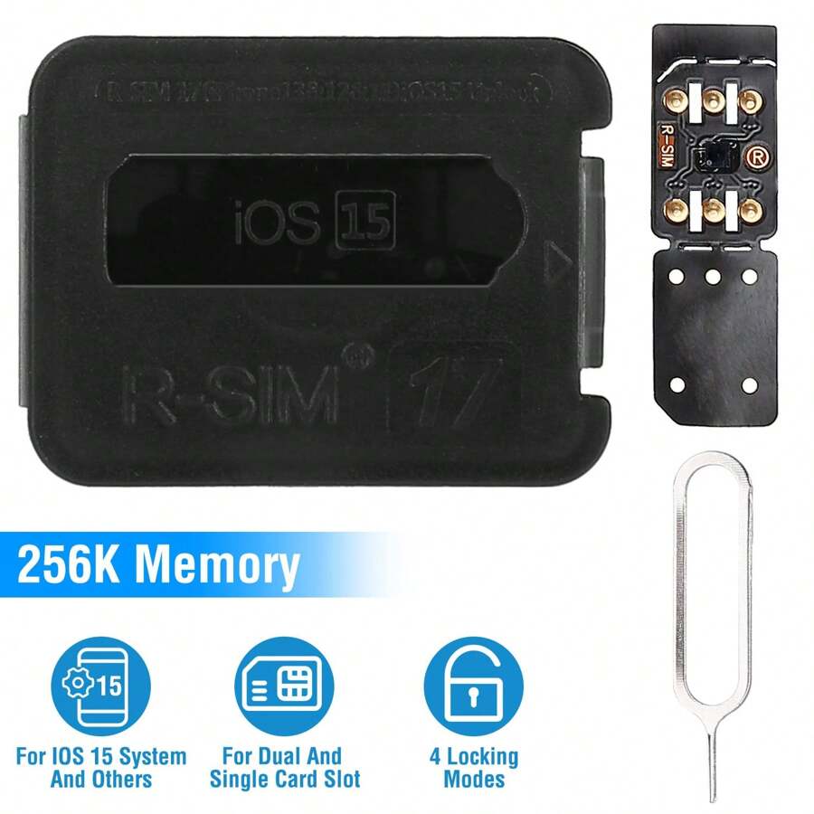 1Set R-SIM17 Nano Unlock RSIM Card Fit For IPhone 13 12 11 Pro Max XR X 8 7 IOS15 - Black - View 1