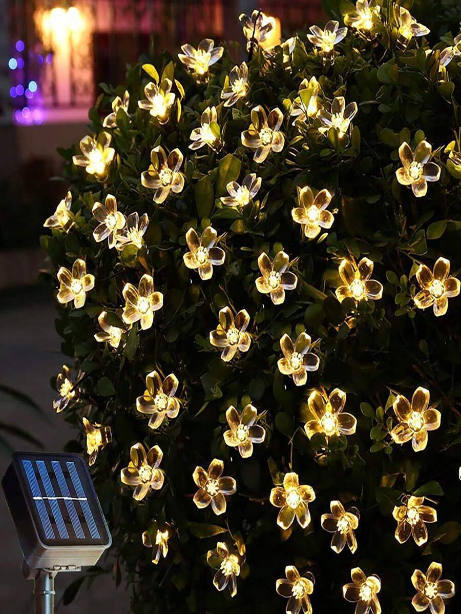 1 Miếng Mặt trời String Ngoài trời Nàng tiên Đèn Lễ hội Bầu không khí Đồ trang trí Không thấm nước 20/50/100 Led Chậu hoa Cây thông noel Đồ trang trí Lãng mạn Nàng tiên Đồ trang trí Sân vườn Rào chắn Sân Bãi cỏ Buổi tiệc - trắng ấm - Xem 1