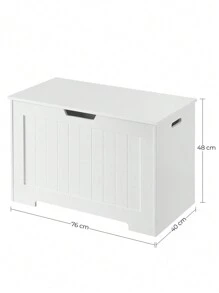 VASAGLE Storage Chest, Storage Bench With 2 Hinges, Shoe Storage Bench, Modern Style, 40 X 76 X 48 Cm, For Hallway, Bedroom, Living Room, White - White - View 10