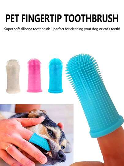 Escova De Dentes De Dedo De Silicone Para Pet - Ferramenta De Limpeza De Cuidado Dental Para Cães E Gatos