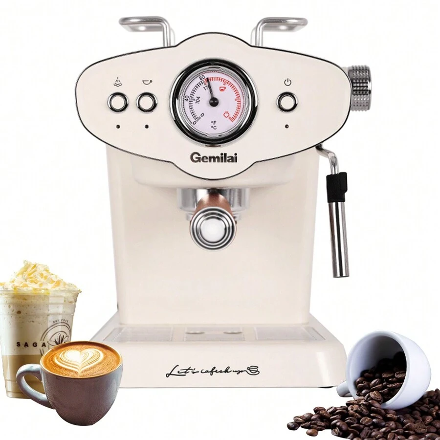 Gemilai Cafetera Portátil Semiautomática Crm-3017 1100 W - Beis - Ver 1