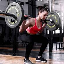 GIKPAL 10lb-55lb Bumper Plates, 2-Inch Weight Plates With Steel Hub, Green Rubber - Impact-Resistant & Floor Protection - Ideal For High-Intensity Workouts - 黑色 - 查看 6