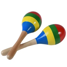 Maracas Hand Percussion Rattles, Wooden Rumba Shaker Musical Instrument For Kids Adults, Set Of 2 - Multicolor - View 1