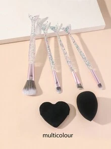 4件套美人鱼化妆刷套装，含粉芯水晶棒散粉眼影刷，美妆工具 + 1个爱心气垫粉扑 + 1个干湿两用化妆蛋，适合日常化妆，化妆刷套装，化妆刷套装，化妆刷套装，全套化妆刷，化妆刷套装，化妆刷套装，化妆礼盒套装 - 彩色 - 查看 10