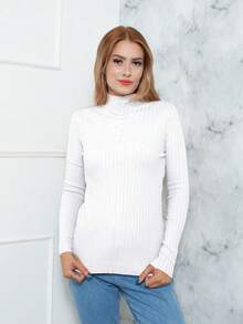 Women Knit Tops - 白色 - 查看 1