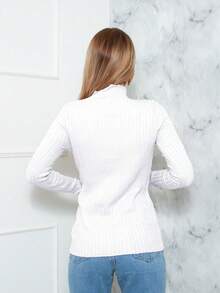 Women Knit Tops - 白色 - 查看 3