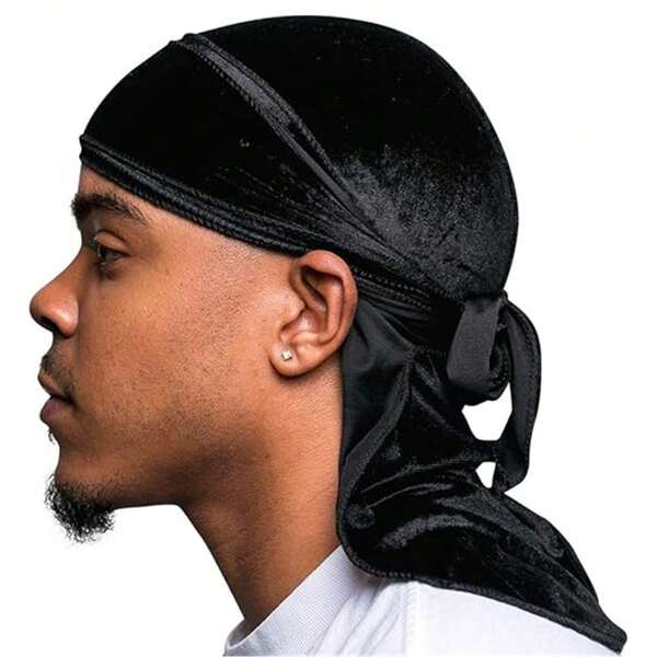 1pc Superior Plush Durag - Soft Plush Durags For Men, Long Double Wide Straps, Silky Durag Liner, Triple Stitched Christmas