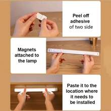 1入組4英寸/8英寸/11.9英寸/19.8英寸長款條保護眼睛白色燈濃烈香調燈人類身體充電感測器燈LED多功能櫥櫃燈 - 白色 - 查看 10