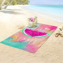1 Stück Wassermelonen-Muster Strandtuch, Microfaser Strandtuch, Fitnesstuch geeignet für Sommer, Strand, Schwimmbäder Badezimmer Dekoration Reisenotwendigkeiten Reisezubehör Strandutensilien - Verschiedenfarbig - Übersicht 2