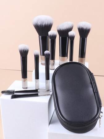 10支装经典黑色多功能化妆刷套装，化妆刷套装，化妆刷组合，化妆刷套装，全套化妆刷，化妆刷套装，全套化妆工具，化妆刷套装，化妆刷套装，化妆礼盒套装
