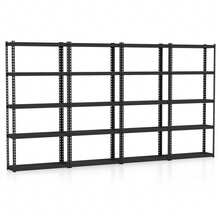 1/2/3/4 PCS 5-Tier Heavy Duty Storage Shelf Storage Utility Rack Shelf With Anti-Tipping Device Black - Black - View 5