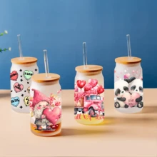 4pcs Uv Dtf Transfer Stickers For Cool Sunglasses Design, Libbey Glass Cup Diy Wrap Transfer Stickers, Waterproof Bottle Stickers, 9.5x4.3 Inch Adhesive Stickers - Color - View 3