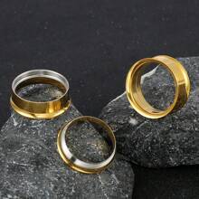 2入組圓形316不鏽鋼耳環隧道塞子擴張器穿刺女性身體珠寶日常佩戴 - 彩色 - 查看 6