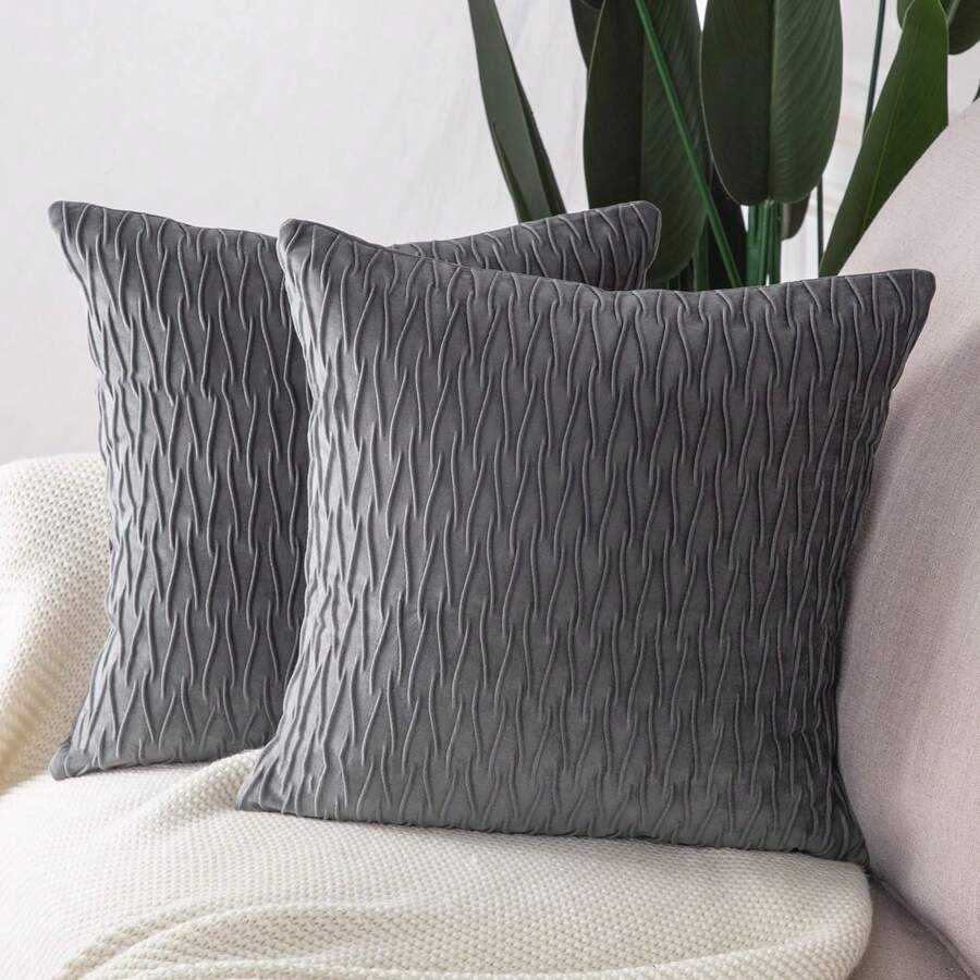 Super Soft Plush Striped Decorative Pillow Cover Without Filling, Luxury Modern Square Texture Bohemian Stripe Complete Set, Suitable For Sofa, Bedroom, Casual Living Room, Car, Office, Cafe, Etc. Four Seasons Available.