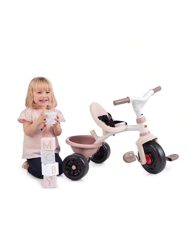 Smoby - Triciclo Be Fun Azul - Bastón Parental Ajustable hasta 37.4 in y Desmontable - Cinturón de Seguridad - A partir de 15 Meses - Fabricado en España