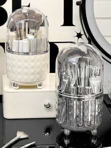 Rotating Makeup Brush Organizer With Cover, Desktop Cosmetic Storage Tube, Large Capacity, Dust-Proof, Grid Dividers, Suitable For Storing Eyebrow Pencil And Brush Room Home Decor Bag, Bags, Makeup Bag, Vanity, Travel, Make Up Bag, Storage, Makeup Organizer, Makeup Bags, Toiletry Bag, Desk Organiser, Cosmetic Bag, Makeup Pouch, Make Up Organizer, Vanity Accessories, Make Up Pouch, Make Up Bags, Jewellery Box, Pouch, Makeup Brush Holder, Brush Holder, Perfume Organiser, Pouch Bag,Gifts For Women,Christmas Gifts,Gift Ideas For Women