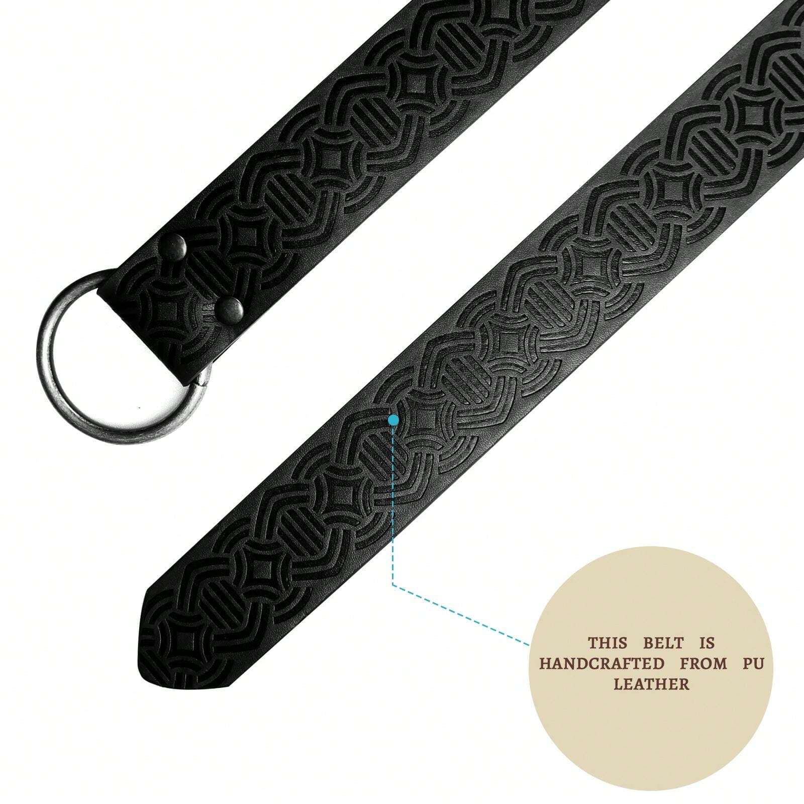 Halloween Viking Leather Belt Ren Faire Belt Medieval Mens Belt Wide PU