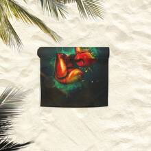 1入組卡通風格彩色拳擊手套印花海灘巾,柔軟防沙泳池毯,快速乾燥浴巾,適用於健身房,旅行和戶外活動,必備的沙灘夏日用品,適合女性,男性,兒童 - 多色 - 查看 2