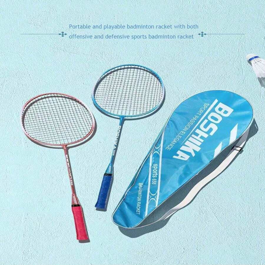 Outdoor Sports Interact Entertainment Exercise Badminton Rackets Set For Man&Woman, Beginner Training, Adult, Lightweight Durable Attack Type - Multicolor - View 1