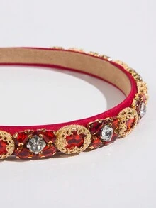 皇家一款女性窄邊巴洛克風格頭帶，寶石裝飾頭冕 - 彩色 - 查看 10