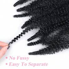 Marley Twist Braiding Hair 24 Inch Kinky Twist Hair 1 Pack Springy Afro Twist Hair Kinky Marley Braiding Hair For Pre-Fluffed Natural Spring Twist Hair Wrapping Hair For Soft Locs - Black - View 6