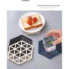 創意中空六角形矽膠桌墊隔熱墊北歐防燙墊碗墊家用廚房杯墊