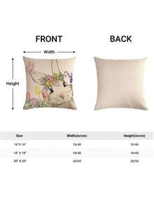 4入組復活節主題兔子和蛋圖案枕套,不含枕芯,家居沙發裝飾用的裝飾性靠墊套 - 紅色 - 查看 6