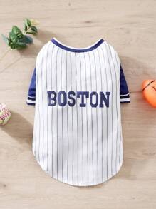 1pc Summer Striped Baseball Uniform Pet Breathable Clothes