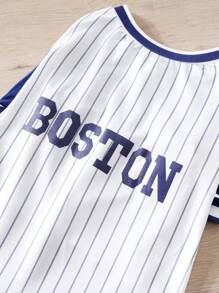 1pc Summer Striped Baseball Uniform Pet Breathable Clothes
