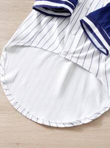 1pc Summer Striped Baseball Uniform Pet Breathable Clothes
