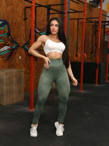 Women Sports Leggings - 綠色 - 查看 5