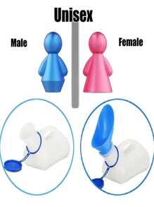 1个便携式男女尿壶，旅行尿壶，车载尿壶，徒步旅行尿壶，适合老年人和户外活动 - 白色 - 查看 3