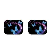 2 pièces/4 pièces Tapis de sol pour voiture à motif papillon bleu, tapis de sol avant et arrière pour voiture, ajustement universel pour voiture, SUV, camion, fourgon