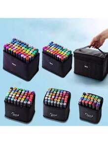 80/60/48/36 Colores Papelería Marcadores Doble Punta Plumones Punta De Pincel  pastel  organizador  Varios Colors brush Rotuladore de Punta Doble de Agua para Dibujar Colorear Acuarelas Cómic Caligrafía, Rotuladores Punta Pincel para Niños Adultos Set de plumones de arquitectura alta premium artísticos de  calidad acrilicos estuche para marcadores  permanentes  set kit de marcadores - Multicolor - Ver 1