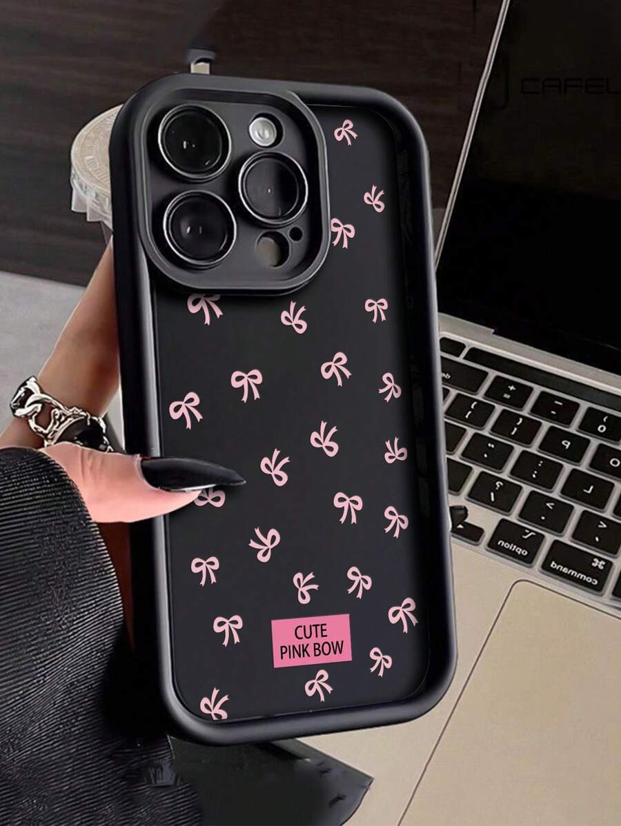 Bow 1pc Thickened Shockproof Fashion Bow Pattern Phone Case, Compatible With Apple Series, Samsung Series