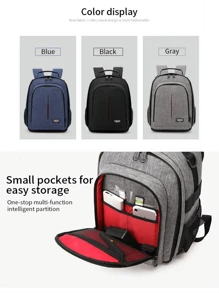 Mochila Para Cámara De Tamaño Pequeño Impermeable Para Dslr, Mochila Digital De Ocio Al Aire Libre - Azul - Ver 4