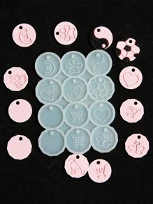 2024新品到貨1只簡約風diy購物車代幣硅膠鏡子掛飾鑰匙扣模具 - 無色 - 查看 3